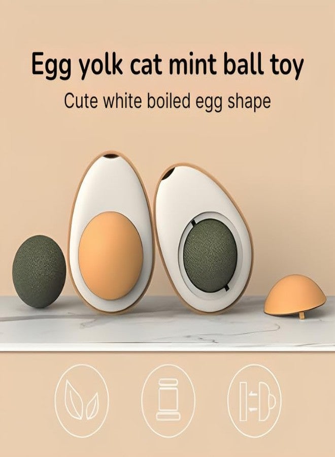 PET FUN لعبة كرات النعناع البري الصالحة للأكل من بيت فن للقطط والقطط الصغيرة | لعبة مضغ دوارة على شكل جدار، نعناع بري لصحة الأسنان والتنظيف واللعق | نفس منعش ولعب (عبوة واحدة، على شكل بيضة) - Image 5